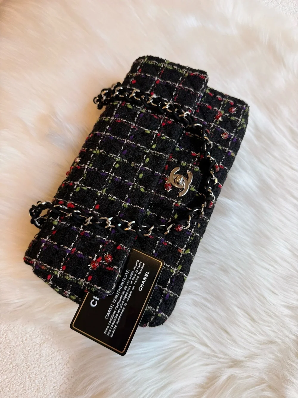 Chanel Ladybug Tweed Flap Bag - Pristine Condition, Full Set